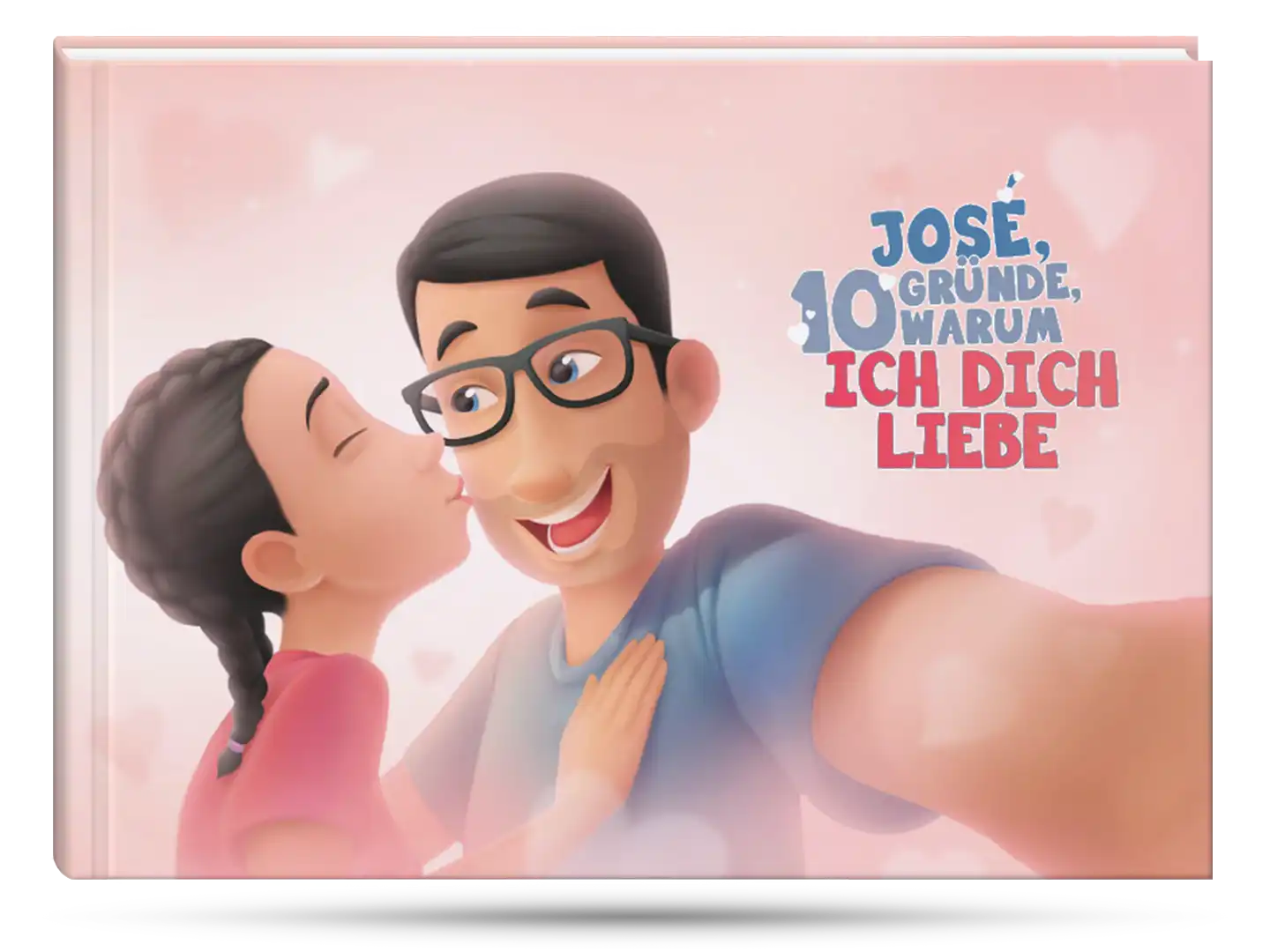 Cover des personalisierten Buches für Paare "Tommy, 10 Gründe, warum ich dich liebe" von Hurra Helden.