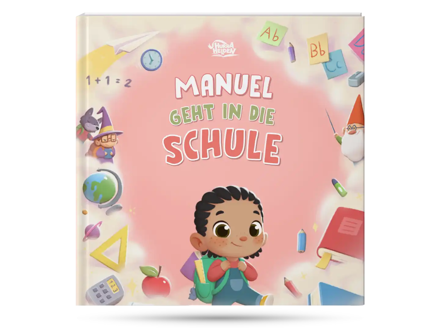 Cover eines personalisierten Buches zum Schulanfang von Hurra Helden.