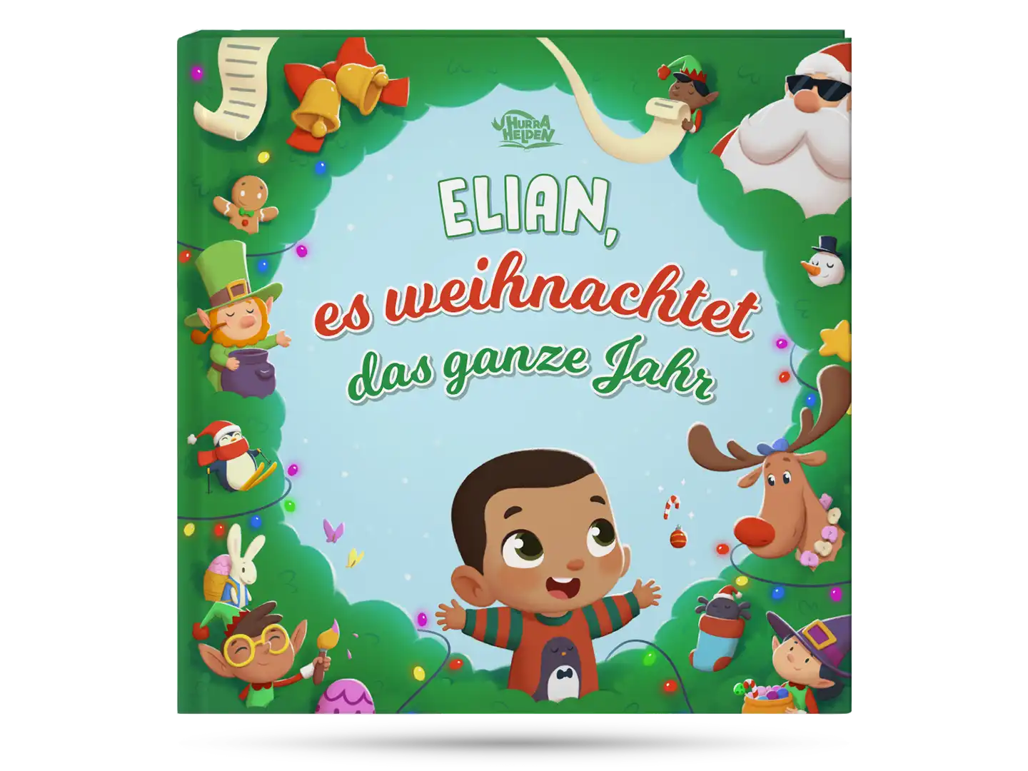 Das Cover für das neue Weihnachtsbuch für Jungs von Hurra Helden.